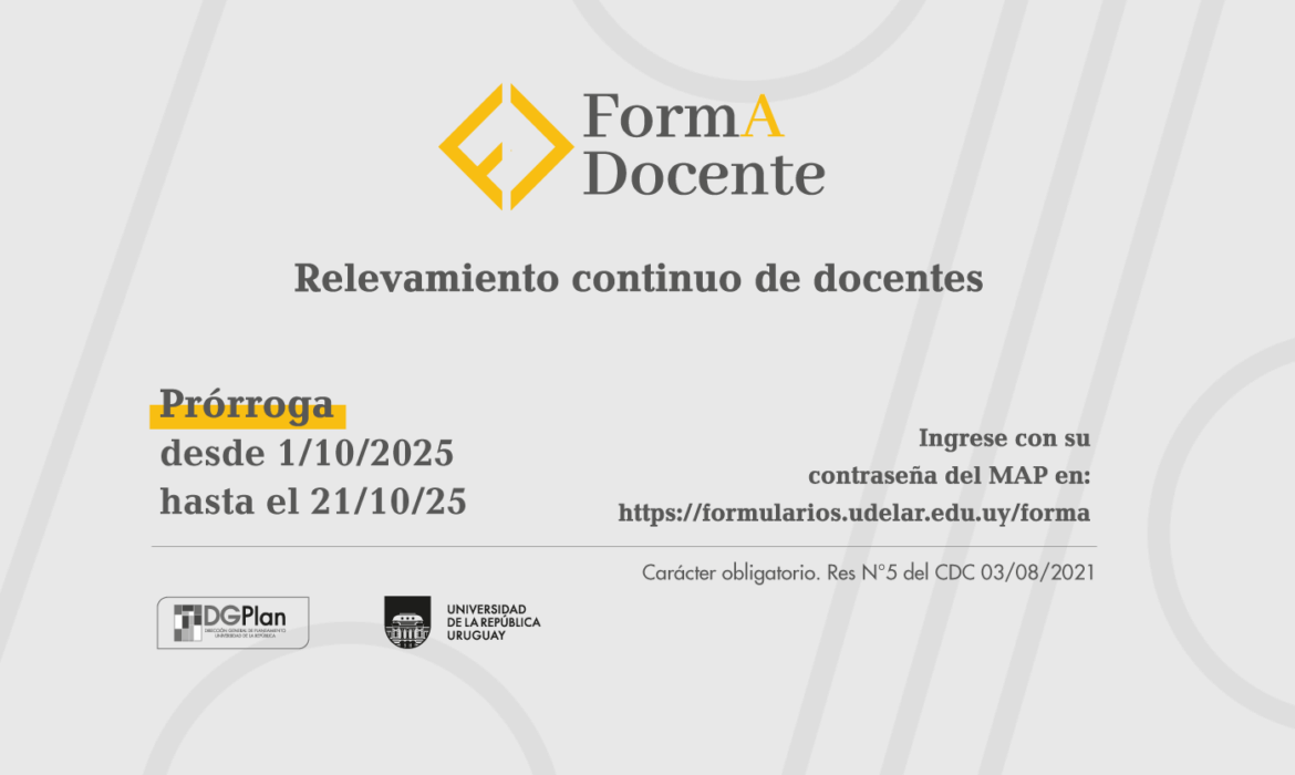 Se extiendió el plazo para completar el FormA-Docente